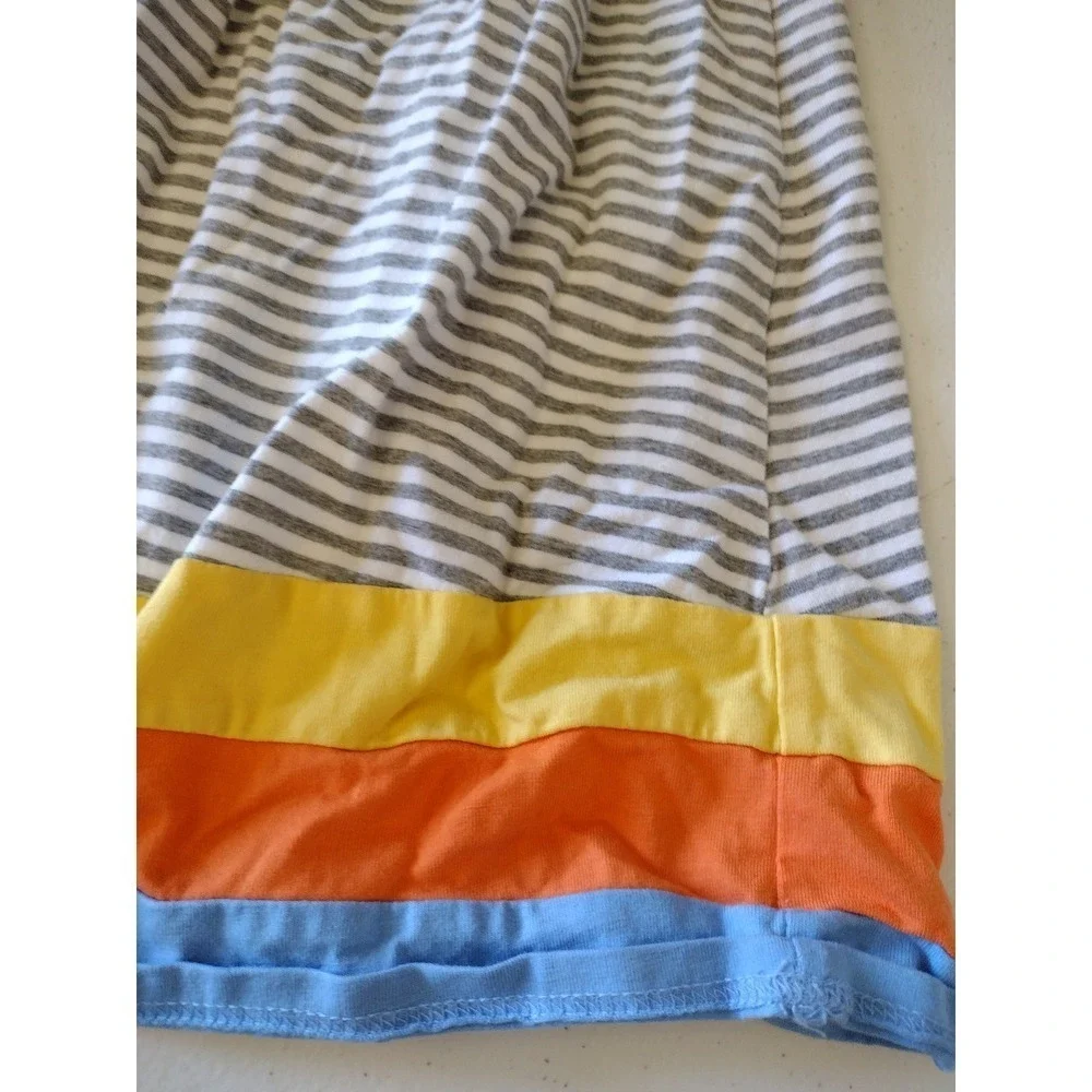 Jona Michelle Girls Grey White Striped Colorblock Braided Strap‎ Dress Size 5
